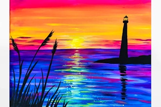 Paint Nite: Sunset Lighthouse Silhouette